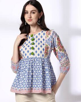 fusion Women Printed Relaxed Fit Round-Neck Top-picture-50