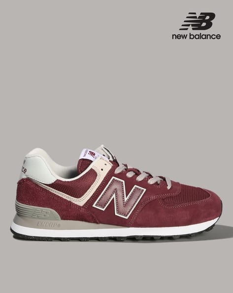 Buy NEW BALANCE 574 Low-Top Lace-Up Shoes Red Color Men AJIO LUXE