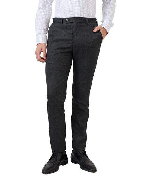 RAYMOND Men Checked Slim Fit Pants with Insert Pockets