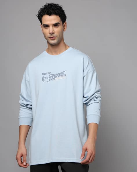 NIKE Men Regular Fit Crew-Neck Cotton T-Shirt