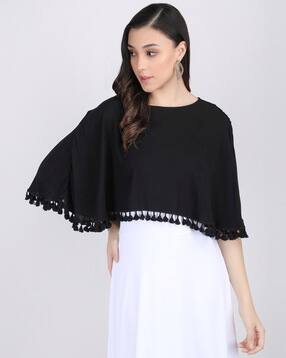 aol Women Poncho with Lace Detail-picture-52