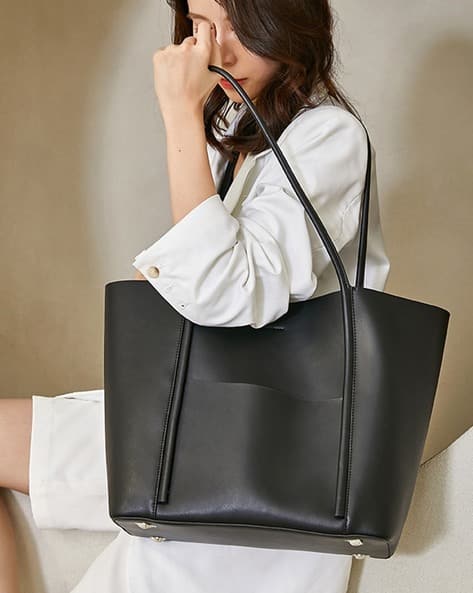 Women Leather Self-design Handbag
