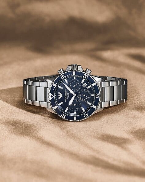 Silver Emporio Armani Watches Chronograph Emporio Armani Men WORLD