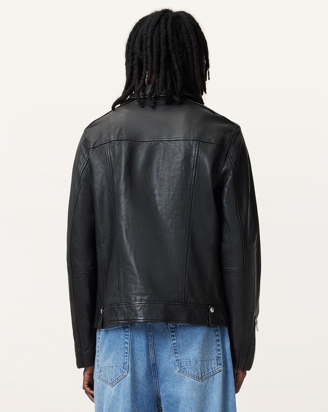 Buy ALL SAINTS Men Milo Leather Regular Fit Biker Jacket | Black