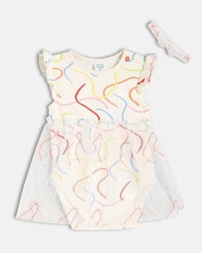 mini klub Girls Printed Bodysuit & Bow Set-picture-45