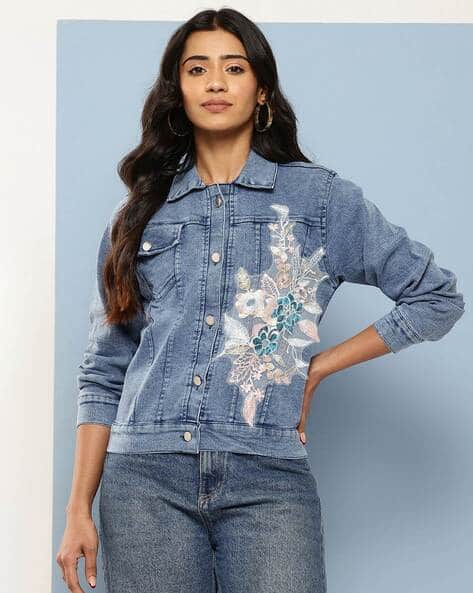 Women Denim Embroidery Jacket