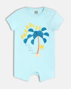 mini klub Boys Graphic Print Round-Neck Rompers-picture-29