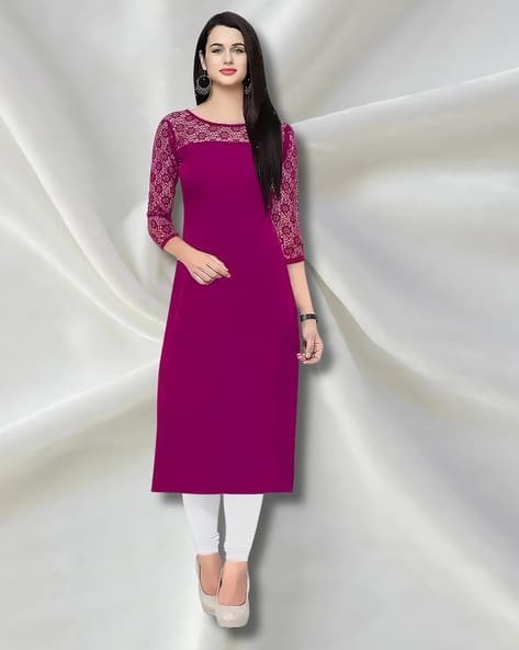 ZELZIS Women Embroidered Straight Kurta