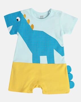 mini klub Boys Graphic Print Round-Neck Rompers-picture-11