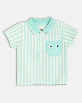 mini klub Boys Striped Polo T-Shirt with Patch Pocket-picture-41