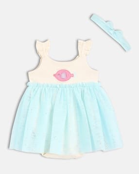 Girls Fit & Flare Dress & Hairband Set-image-33