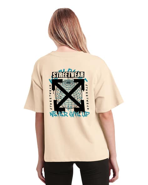 BuyThatTrendz Women Graphic Printed Oversized Fit T-Shirt