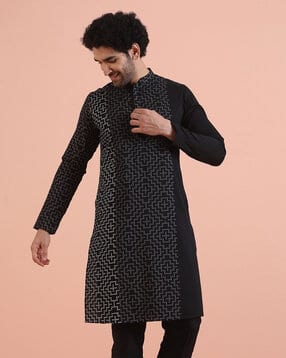 kisah Men Printed Cotton Long Kurta  -picture-11