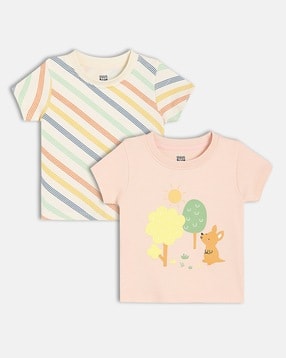 mini klub Boys Pack of 2 Printed Round-Neck T-Shirts-picture-7