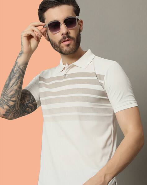 RENUOVO Men Printed Regular Fit Polo T-shirt