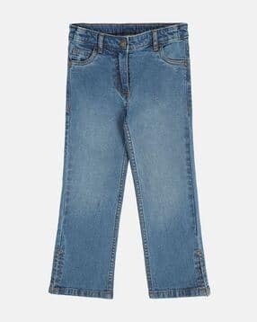 Girls Lightly Washed Straight Jeans-image-2
