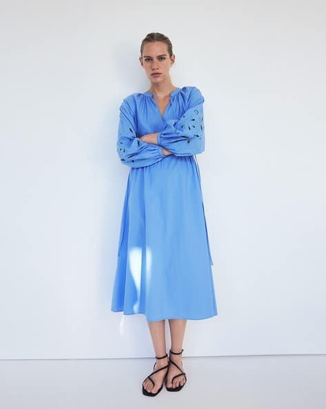 Cotton Dress Ladies Dresses At H&m Buy Blue Dresses For Women