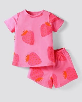 Girls Cotton T-Shirt Shorts Set