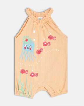 mini klub Girls Graphic Print Sleeveless Rompers-picture-48
