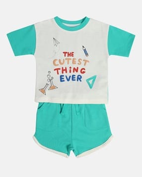mini klub Boys Typographic Print T-Shirt & Shorts Set-picture-14