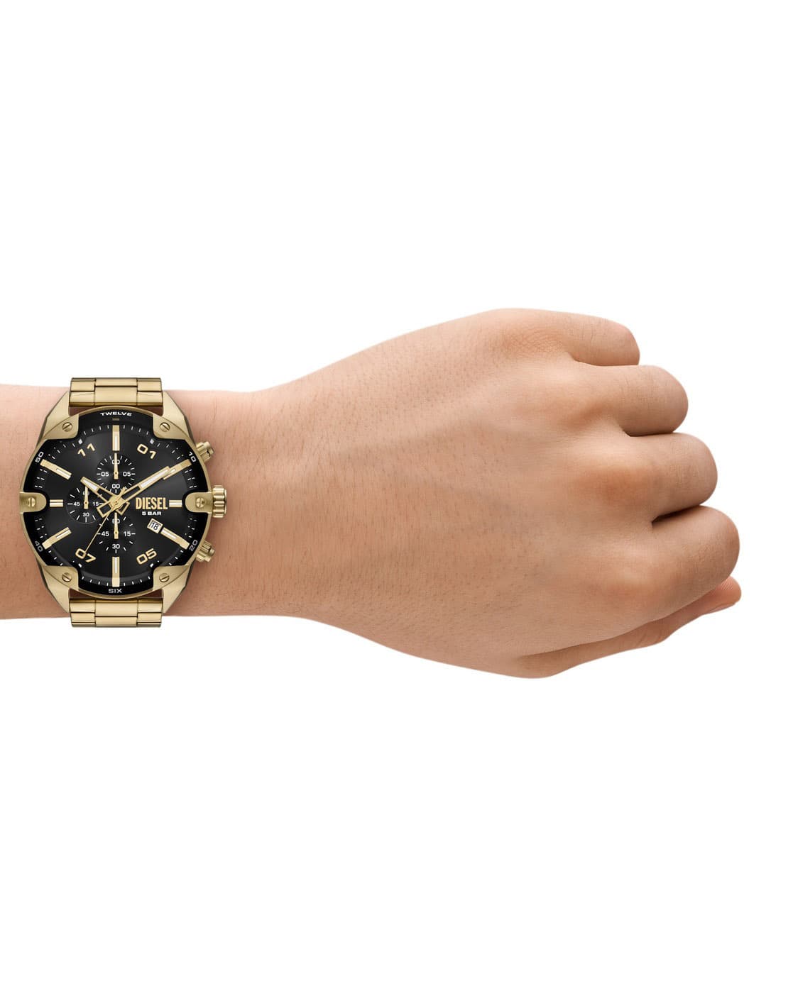 Buy Diesel Men Chronograph Spiked Watch - DZ4678 | Gold Color Men