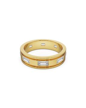emori Men Yellow Gold Lab Grown Diamond-Studded Band Ring-picture-24