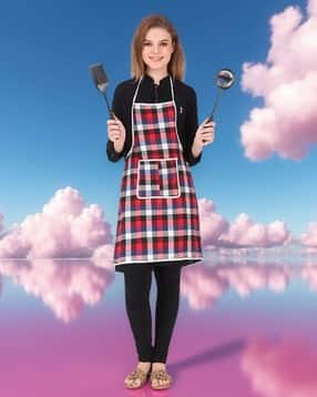 revexo Checked Apron with Patch Pocket-picture-31