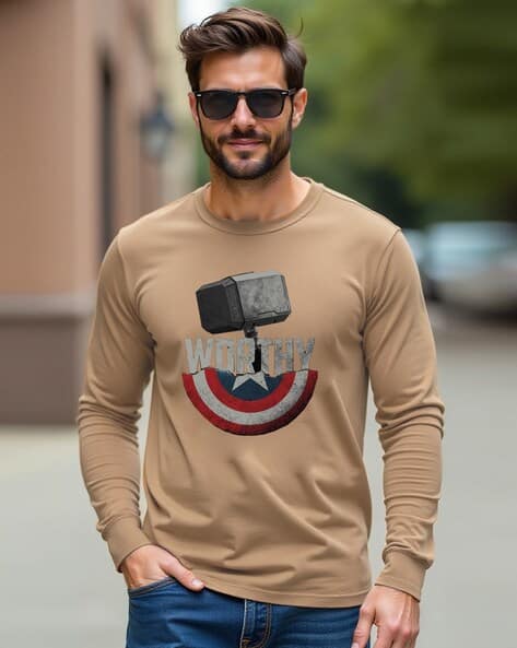 Clafoutis Men Graphic Print Oversized Fit Round-Neck T-Shirt