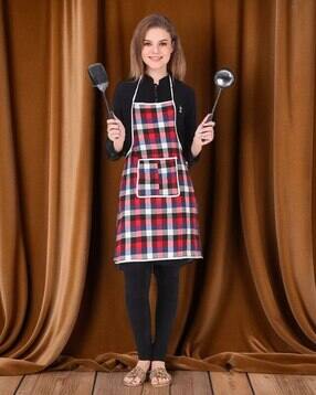 revexo Checked Apron with Patch Pocket-picture-19