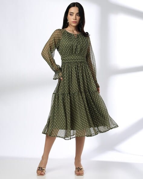 Buy Fig Women Polka Dot Print Tiered Dress Online | Ajio.com Buy Fig Women Polka Dot Print Tiered Dress Online | Ajio.com