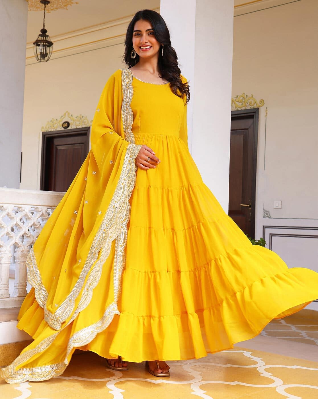 Buy Yellow Dresses Gowns for Women by Fashion Basket Online
