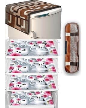 cread craft Floral Print Fridge Top Cover with Fridge Mats-picture-52