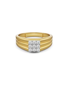 Women Yellow Gold Lab Grown Diamond-Studded Ring-image-47
