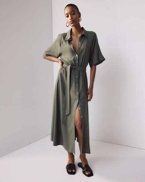 Buy Dark khaki green Dresses for Women by H&M Online | Ajio.com Buy Dark khaki green Dresses for Women by H&M Online | Ajio.com