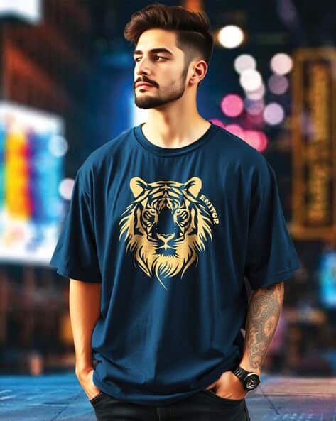 AUSK Men Graphic Oversized Fit T-shirt