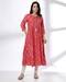 Women Printed Flared Kurta with Tie-Up Neck