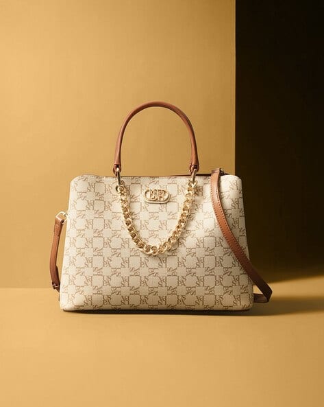 U.S. Polo Assn. Zoe  Satchel Handbag with Monogram Print