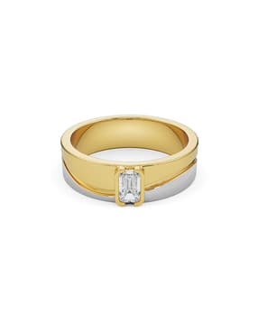 emori Men Yellow Gold Lab Grown Diamond-Studded Band Ring-picture-26