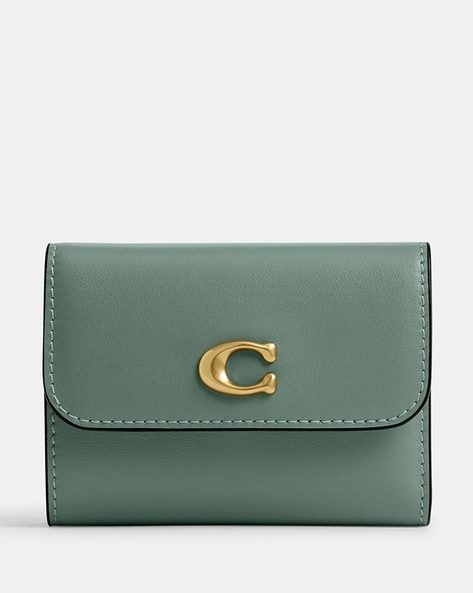 Buy Coach Essential Leather Tri-Fold Wallet Card Holder Sage