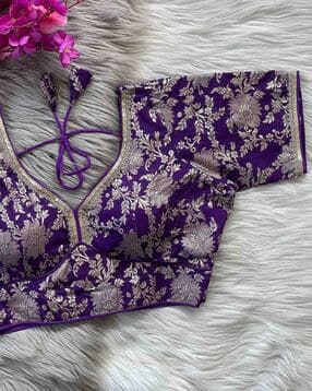 kalapati Women Floral Print Back Open Blouse-picture-29