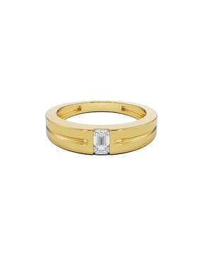 emori Men Yellow Gold Lab Grown Diamond-Studded Band Ring-picture-25