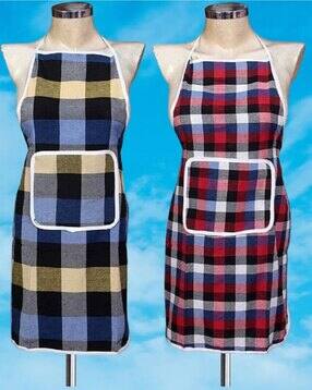 revexo Set of 2 Checked Aprons with Patch Pocket-picture-13
