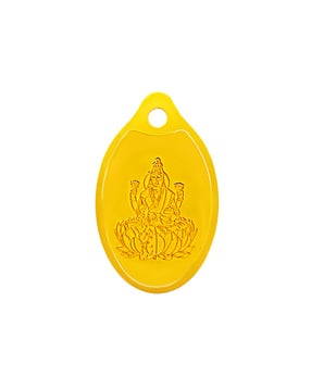 Women Yellow Gold Oval Laxmi Pendant