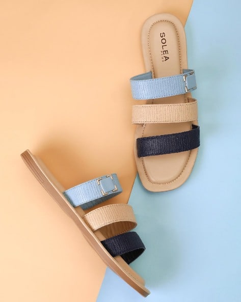 Buy Sky Blue Flat Sandals for Women by PARAGON Online