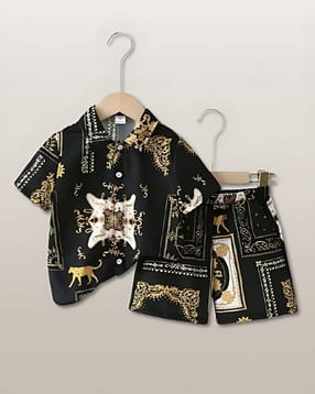 Boys Printed Shirt & Shorts Set-image-15