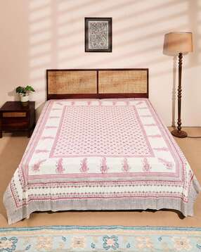 fabindia 120 TC Printed King Size Bed Cover-picture-42