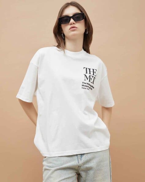 Buy White Tshirts for Women by Ginger by lifestyle Online
