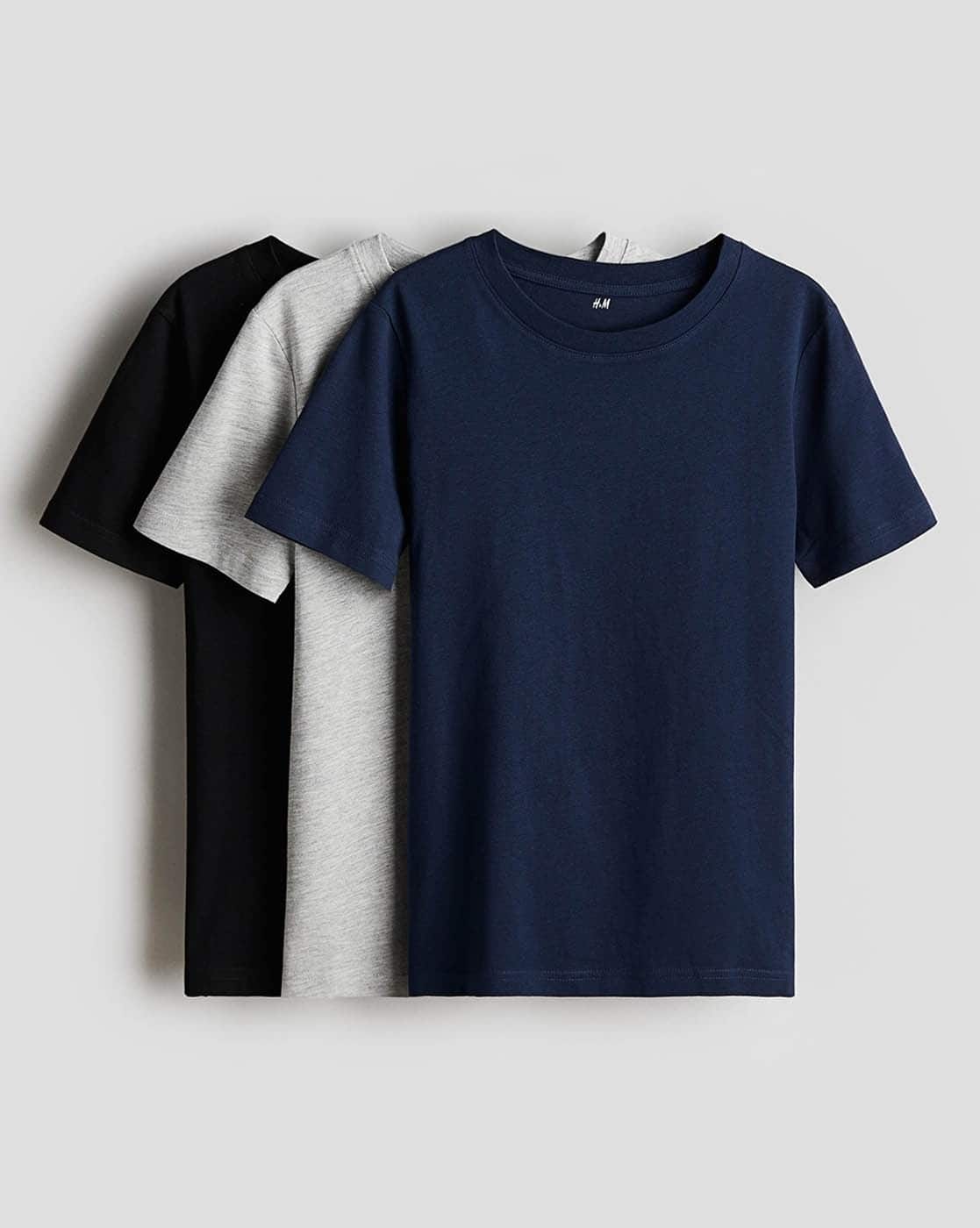 Boys Pack of Regular Fit Round-Neck T-Shirts - Main Image