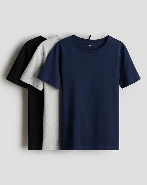 Boys Pack of Regular Fit Round-Neck T-Shirts