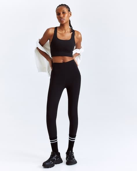 Yoga Hm Gym Leggings Women Drymove Pocket-Detail Sports Leggings